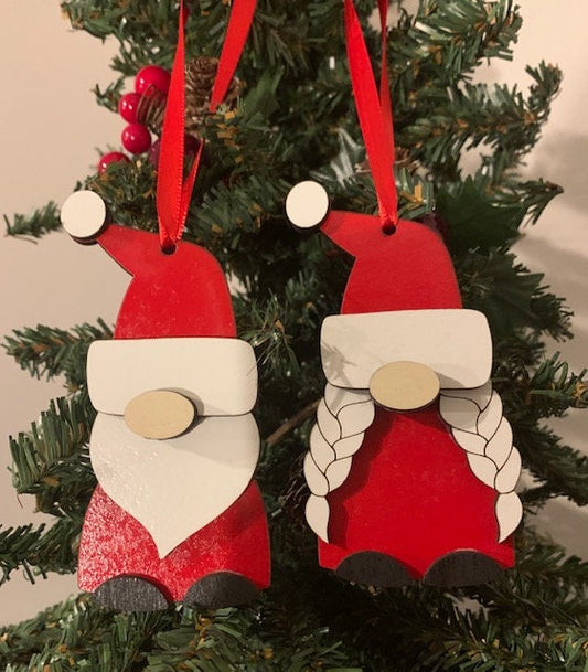 Adorable Gnome Ornaments  Girl Gnome Boy Gnome Santa Gnome