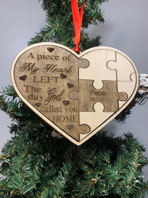 A piece of my heart left the day God called you home Personalized Memorial ornament
